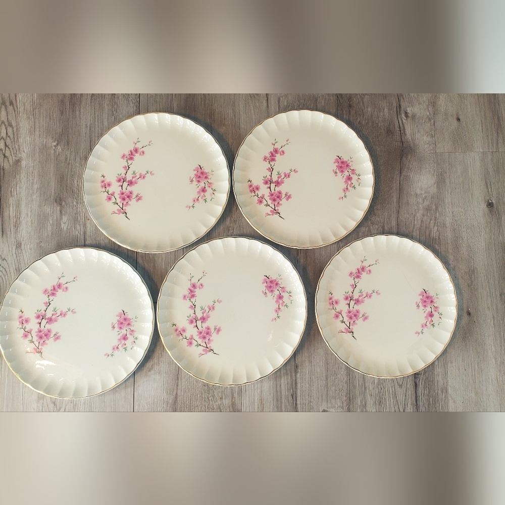 Vintage WS George Bolero Peach Blossom 10" Plates Year 1904-1954 Fine China - Picture 3 of 4